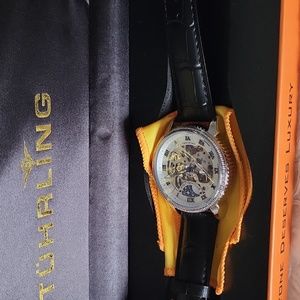 Stuhrling 40mm Special Reserve Automatic Watch with AM-PM Sub-Dial